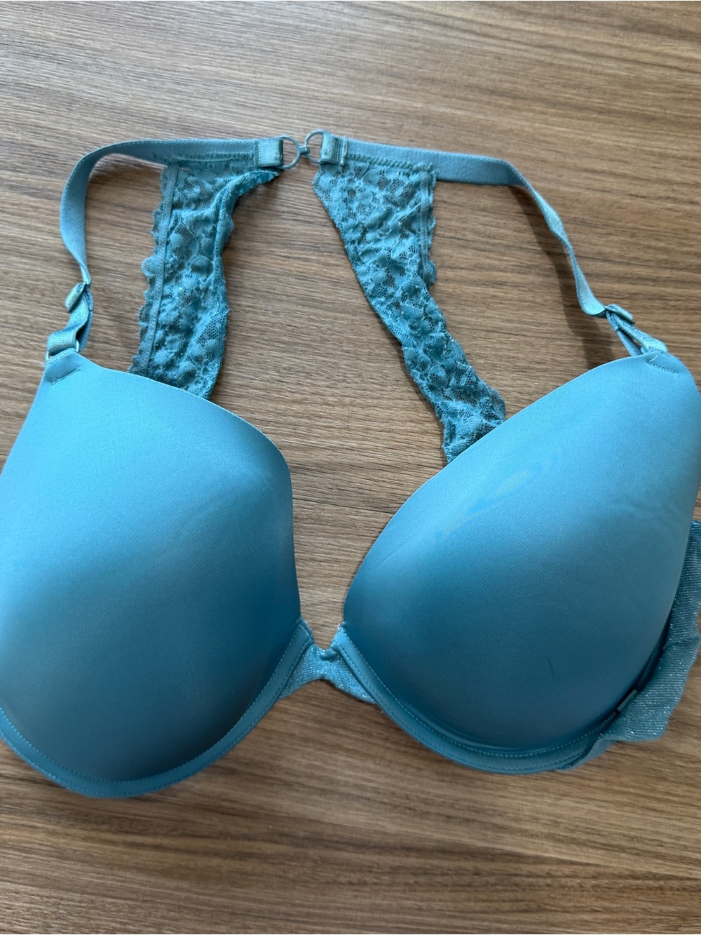 Victoria's Secret Teal Lace Racerback T-Shirt Bra